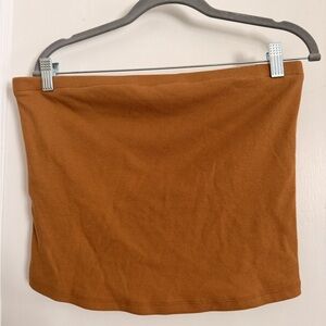 Classic Tan Ribbed Tube Top